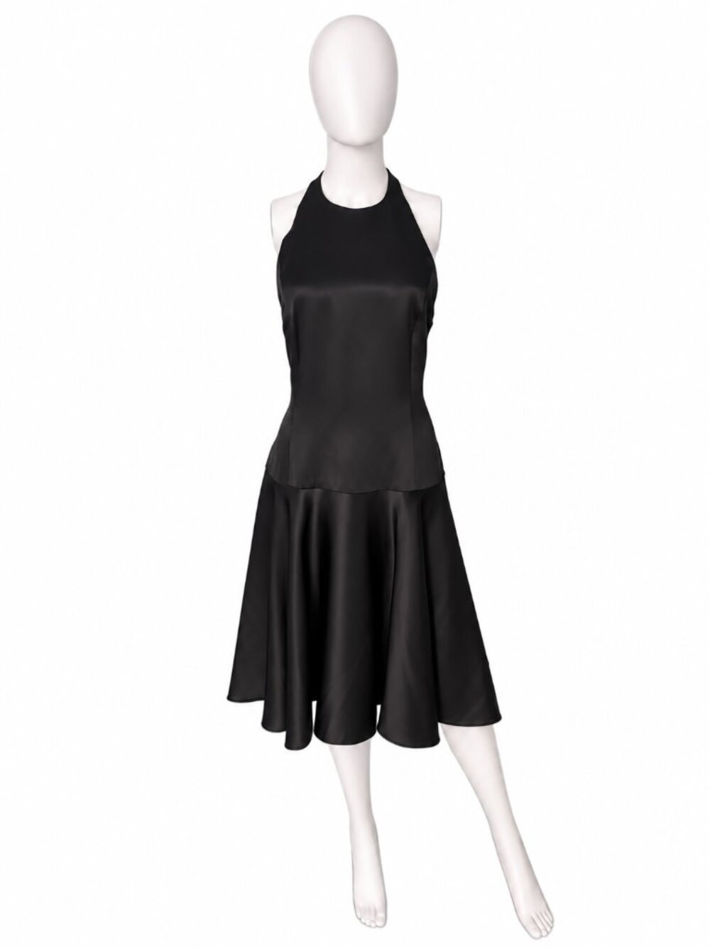 Ralph Lauren Collection Purple Label Black Satin Halter Dress - Picture 7 of 10